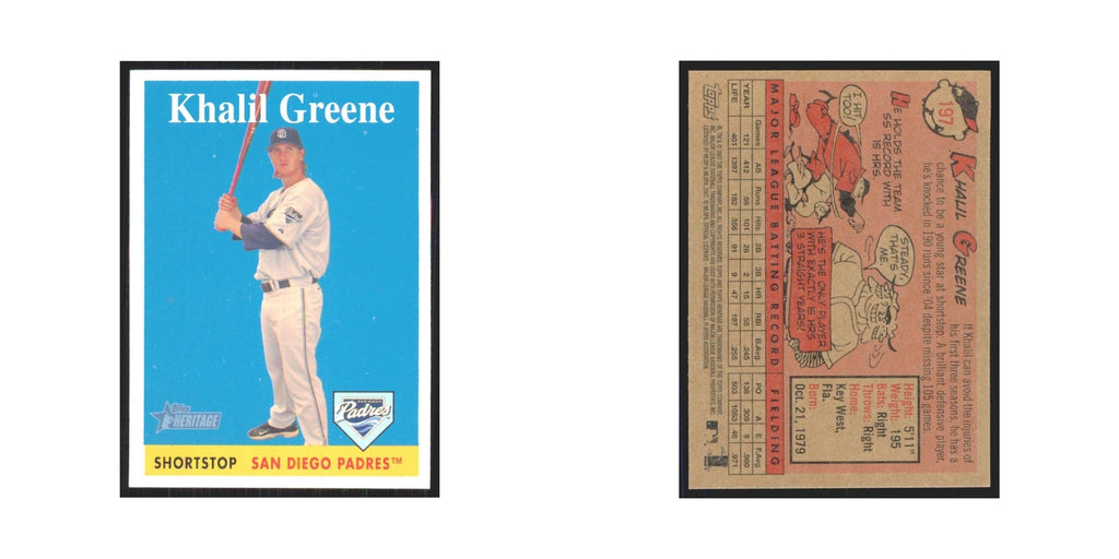 Khalil Greene 2007 Topps Heritage #197 San Diego Padres Baseball Card NM