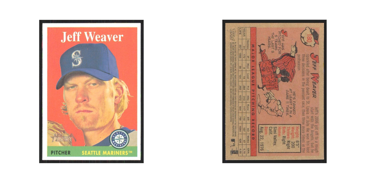 Jeff Weaver 2007 Topps Heritage #180 Seattle Mariners Baseball Card NM
