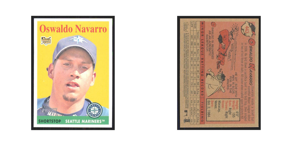 Oswaldo Navarro Rookie 2007 Topps Heritage #443 Seattle Mariners NM