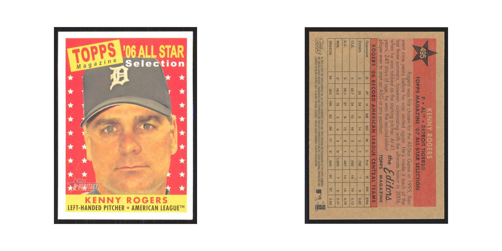 Kenny Rogers 2007 Topps Heritage #495 Detroit Tigers Baseball Card NM