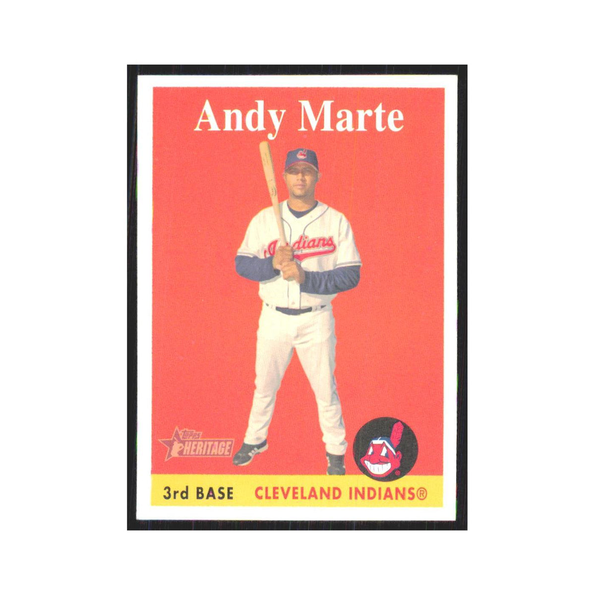 Andy Marte 2007 Topps Heritage #413 Cleveland Indians Baseball Card NM
