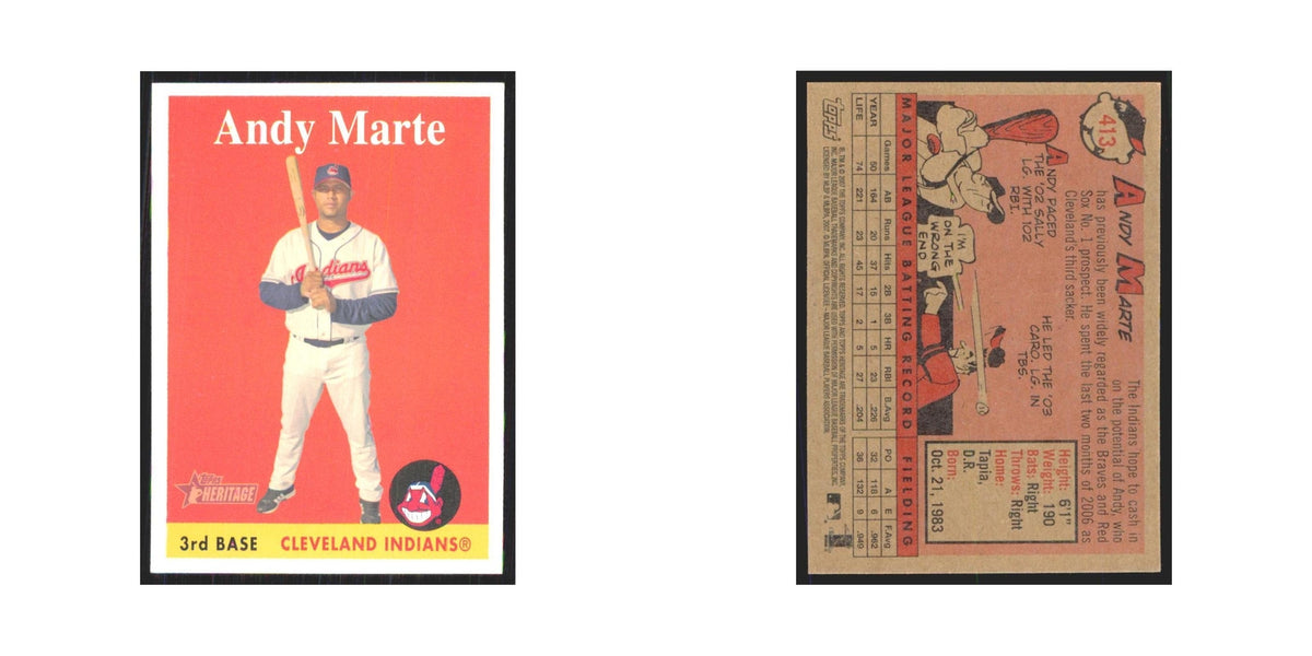 Andy Marte 2007 Topps Heritage #413 Cleveland Indians Baseball Card NM