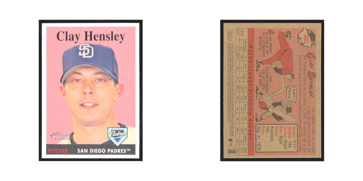 Clay Hensley 2007 Topps Heritage #380 San Diego Padres Baseball Card NM