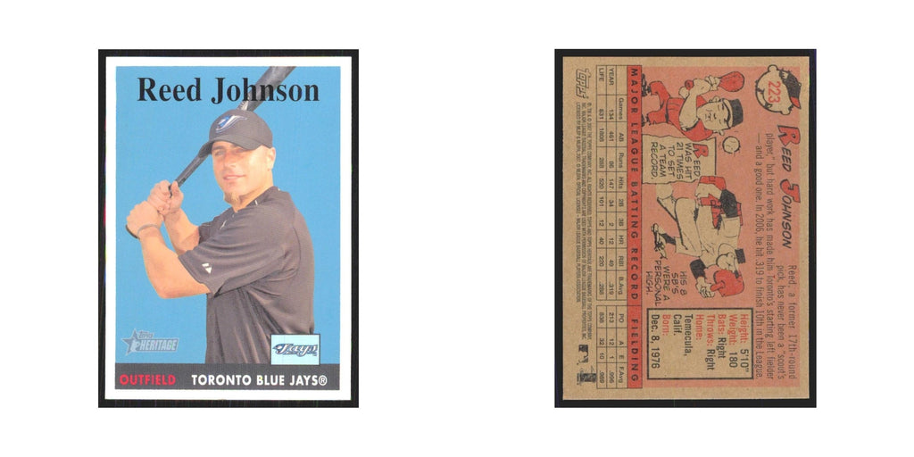 Reed Johnson 2007 Topps Heritage #223 Toronto Blue Jays Baseball Card NM