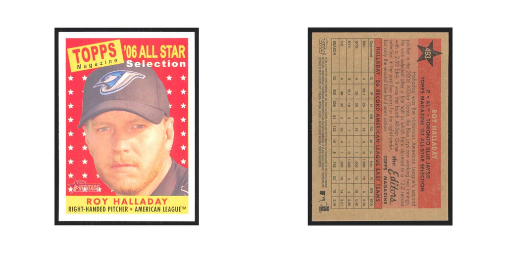Roy Halladay 2007 Topps Heritage #493 Toronto Blue Jays Baseball Card NM