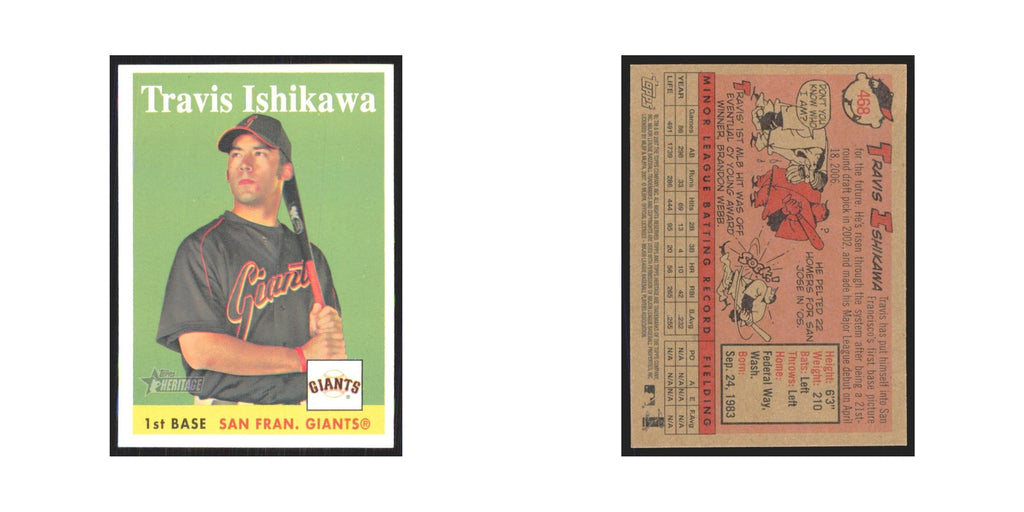 Travis Ishikawa 2007 Topps Heritage #468 San Francisco Giants Baseball Card NM