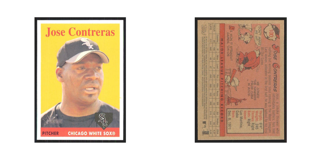 Jose Contreras 2007 Topps Heritage #100 Chicago White Sox Baseball Card NM
