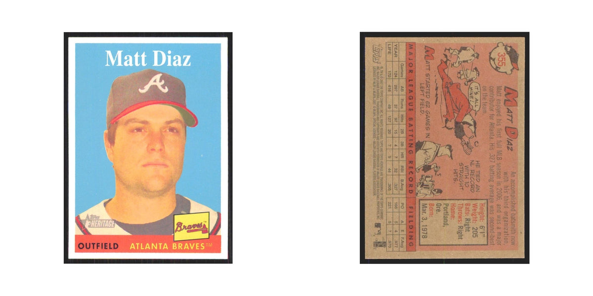 Matt Diaz 2007 Topps Heritage #355 Atlanta Braves Baseball Card NM