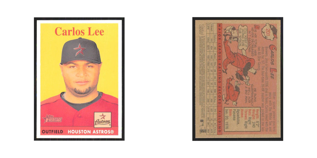 Carlos Lee 2007 Topps Heritage #201 Houston Astros Baseball Card NM