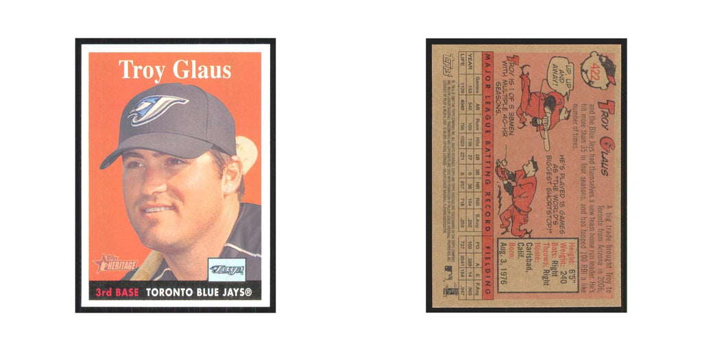 Troy Glaus 2007 Topps Heritage #422 Toronto Blue Jays Baseball Card NM
