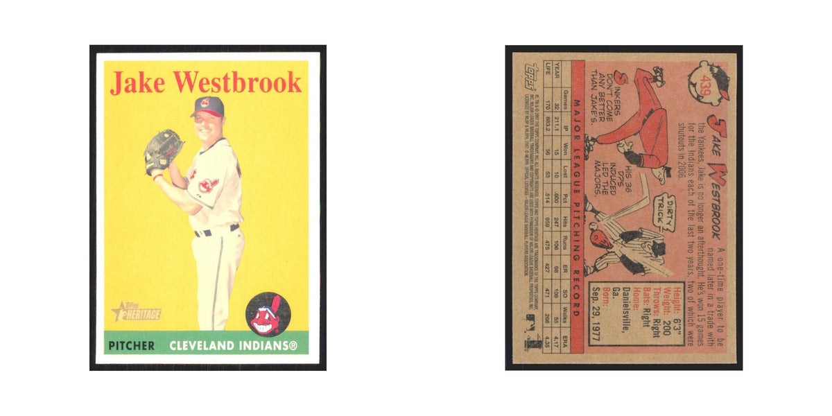 Jake Westbrook 2007 Topps Heritage #439 Cleveland Indians Baseball Card NM