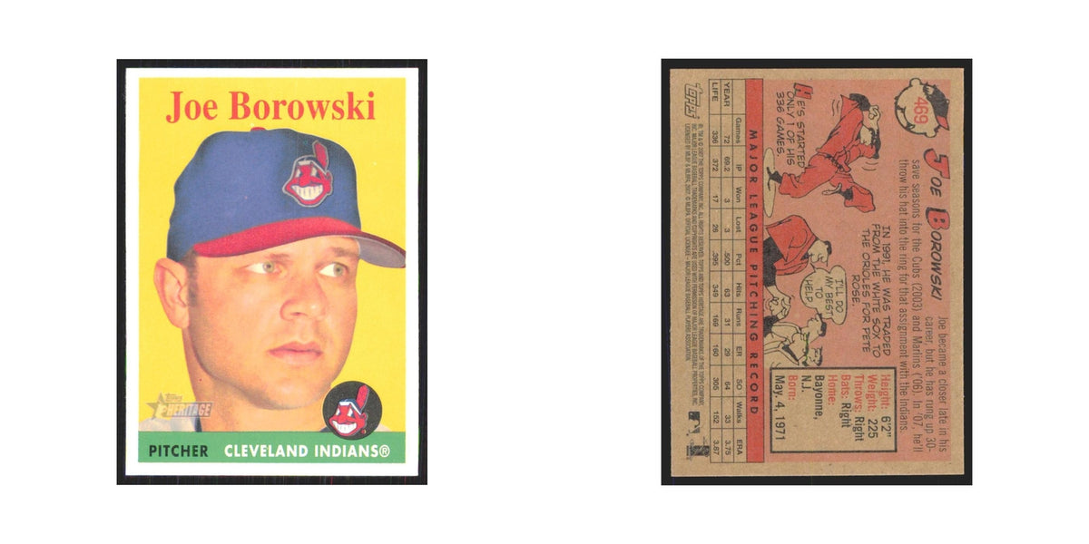 Joe Borowski 2007 Topps Heritage #469 Cleveland Indians Baseball Card NM
