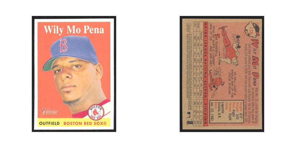 Wily Mo Pena 2007 Topps Heritage #178 Boston Red Sox Baseball Card NM