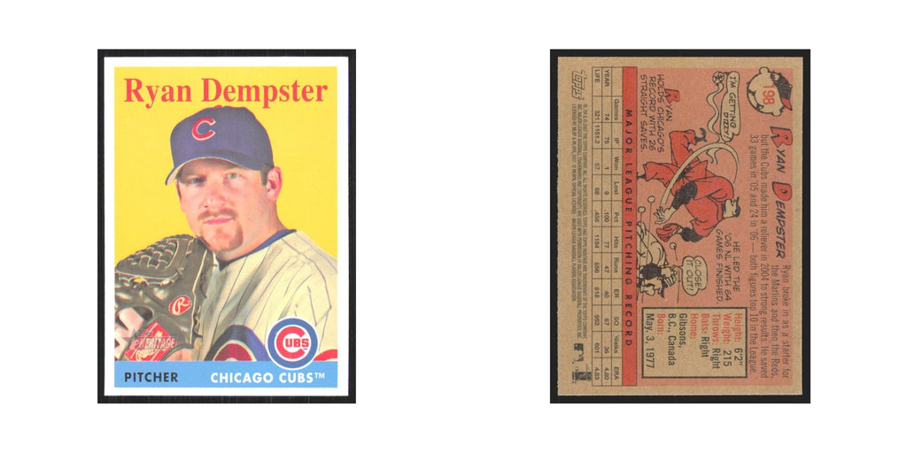 Ryan Dempster 2007 Topps Heritage #198 Chicago Cubs Baseball Card NM