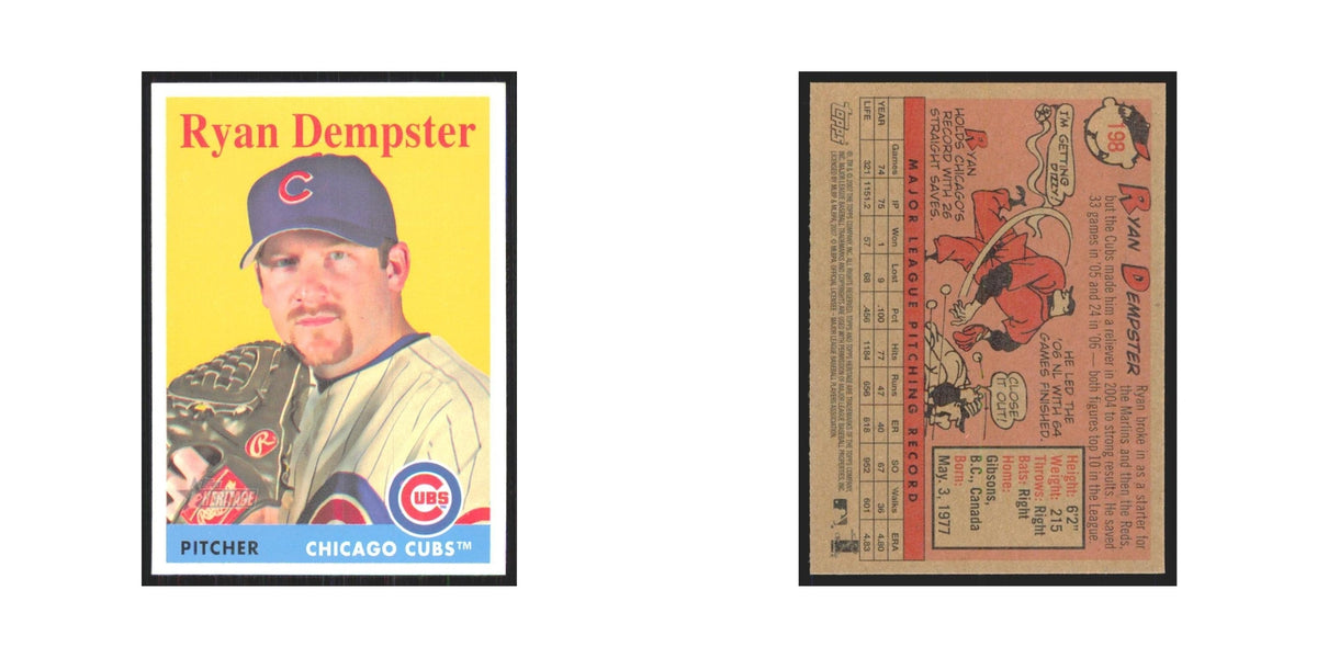 Ryan Dempster 2007 Topps Heritage #198 Chicago Cubs Baseball Card NM