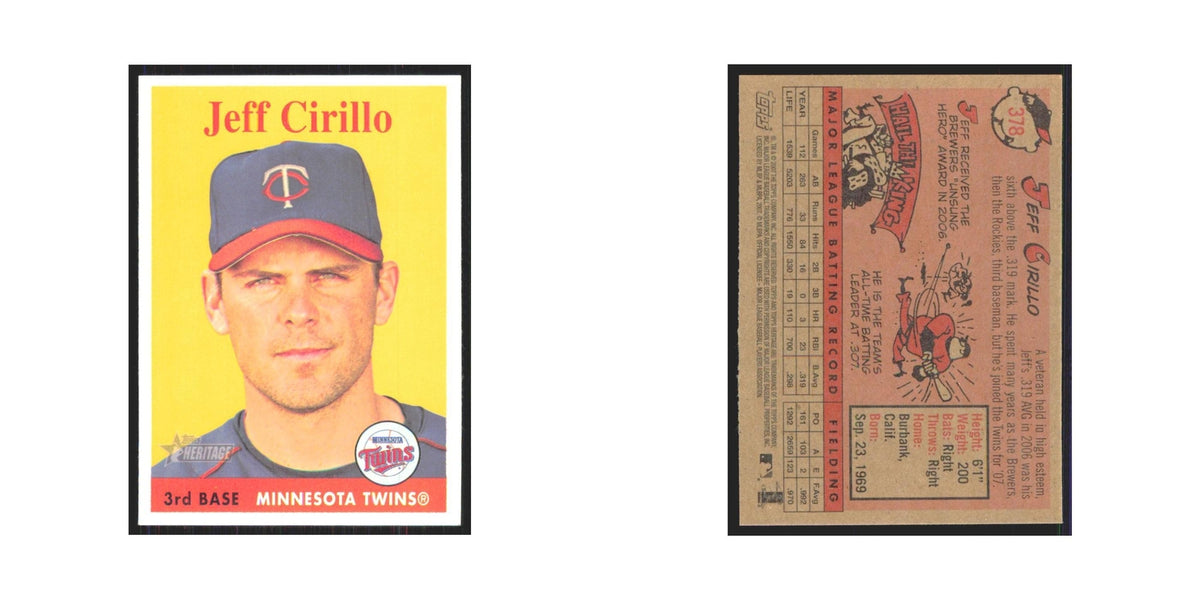 Jeff Cirillo 2007 Topps Heritage #378 Minnesota Twins Baseball Card NM