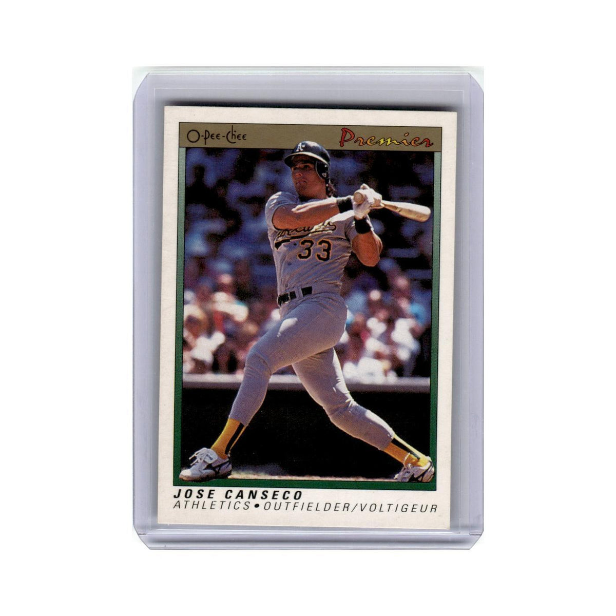 Jose Canseco 1991 O-Pee-Chee Premier #18 Oakland Athletics Baseball Card NM