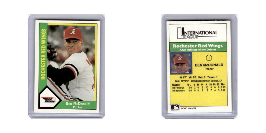 Ben McDonald 1990 CMC #1 Rochester Red Wings Baseball Card NM