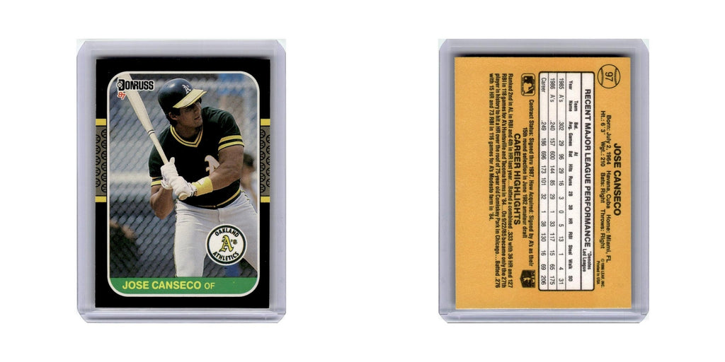 Jose Canseco 1987 Donruss #97 Oakland Athletics Baseball Card NM