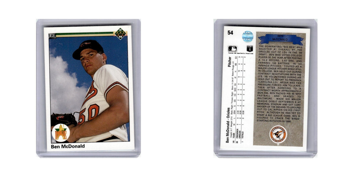 Ben McDonald Rookie 1990 Upper Deck #54 Baltimore Orioles Baseball Card NM