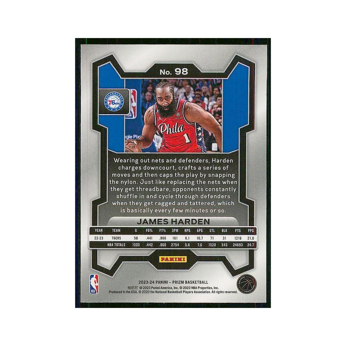 2023 Panini Prizm James Harden 76ers #98