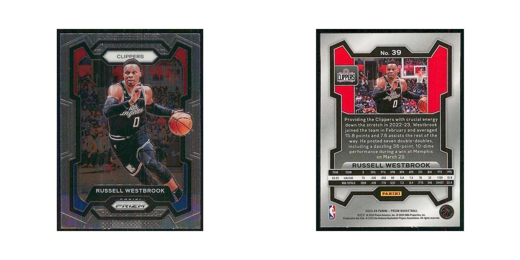 2023 Panini Prizm Russell Westbrook Clippers #39