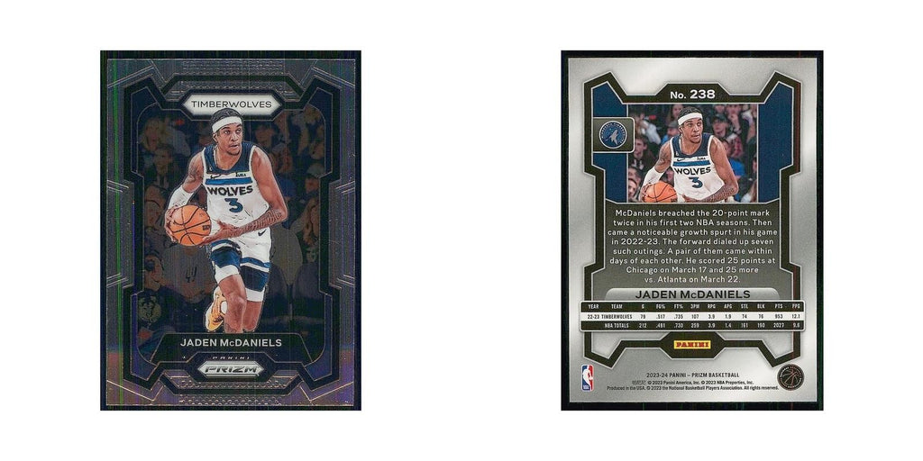 2023 Panini Prizm Jaden McDaniels Timberwolves #238