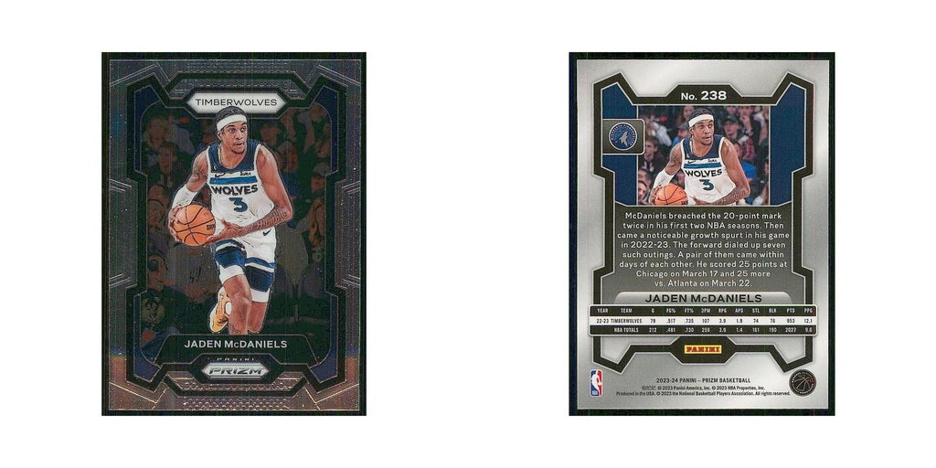 2023 Panini Prizm Jaden McDaniels Timberwolves #238