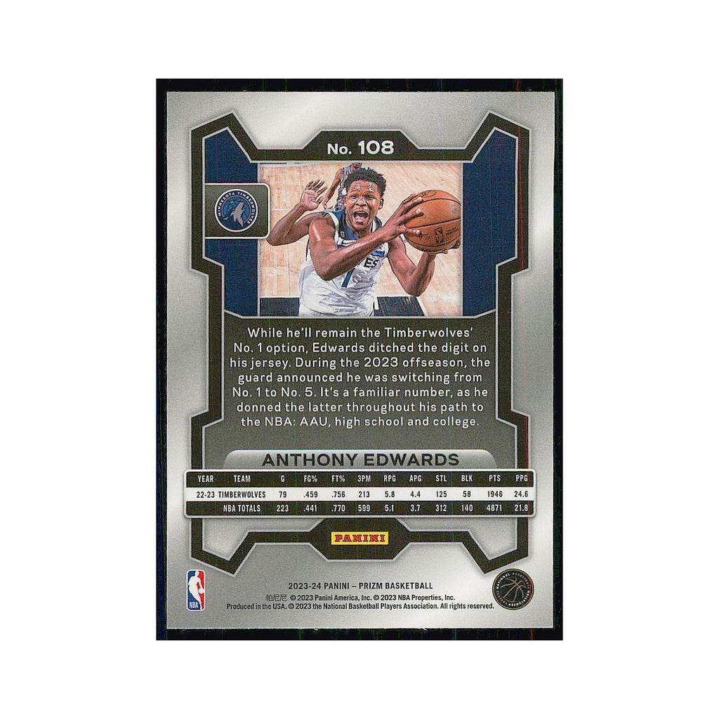 2023 Panini Prizm Anthony Edwards Timberwolves #108