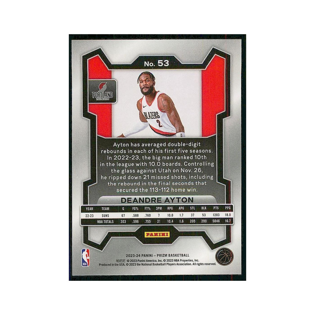 2023 Panini Prizm Deandre Ayton Blazers #53