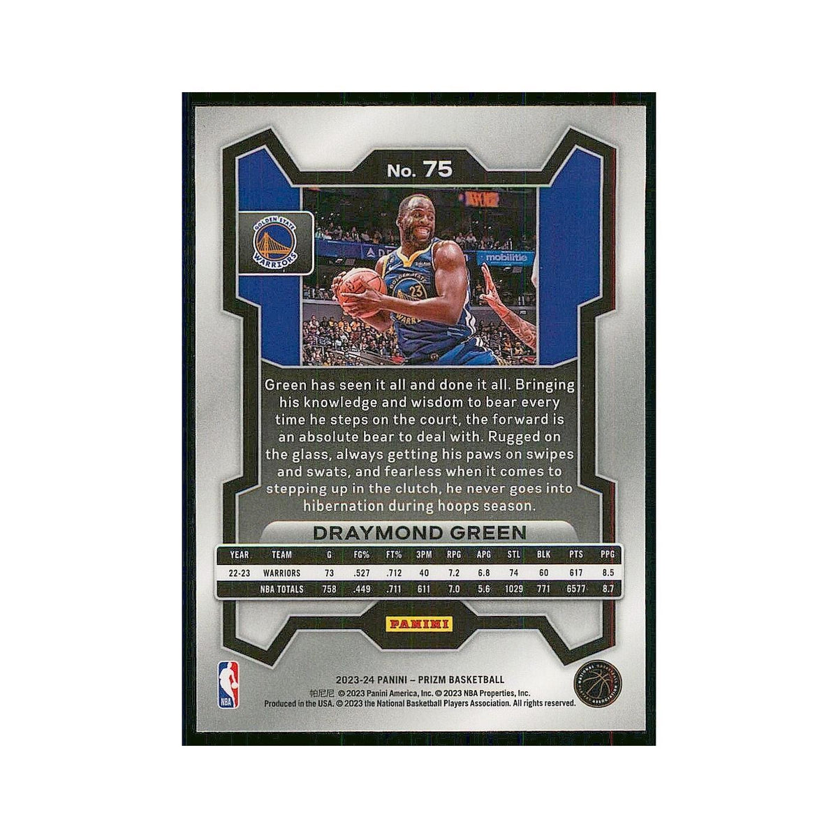 2023 Panini Prizm Draymond Green Golden State Warriors #75