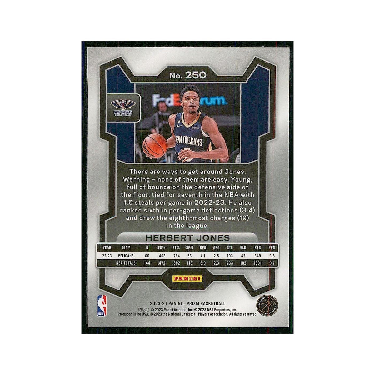 2023 Panini Prizm Herbert Jones Pelicans #250