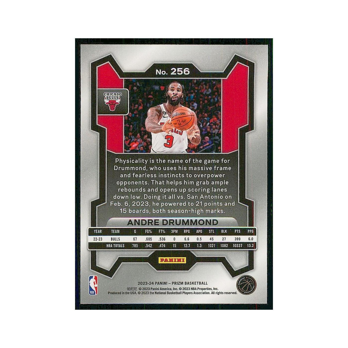 2023 Panini Prizm Andre Drummond Bulls #256