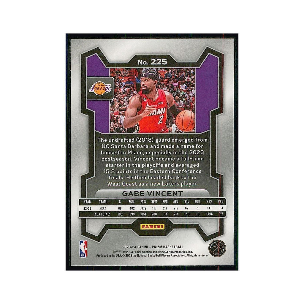 2023 Panini Prizm Gabe Vincent Lakers #225