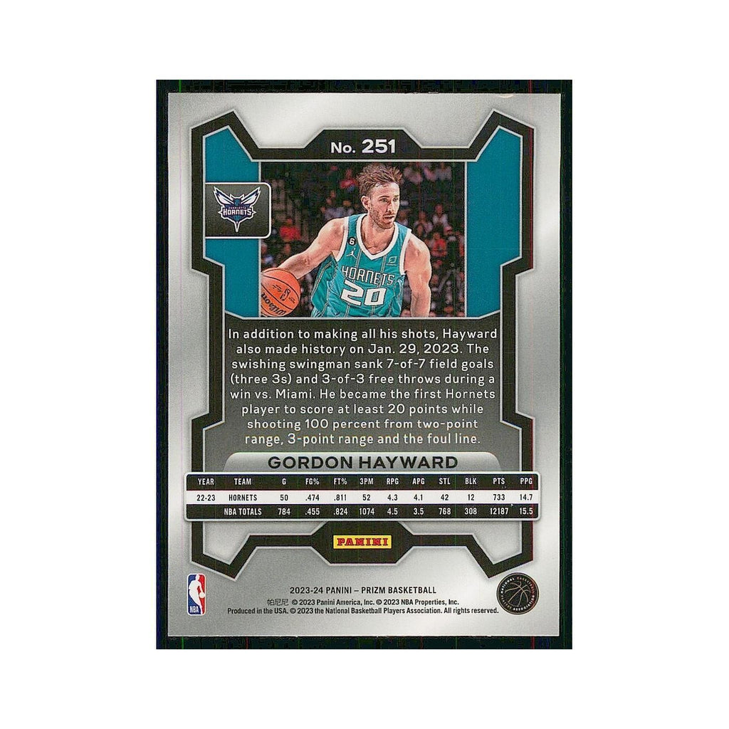 2023 Panini Prizm Gordon Hayward Hornets #251
