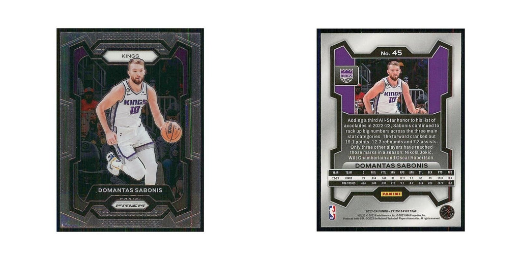 2023 Panini Prizm Domantas Sabonis Kings #45