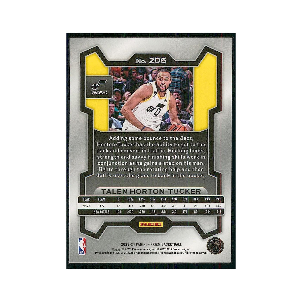 2023 Panini Prizm Talen Horton-Tucker Jazz #206