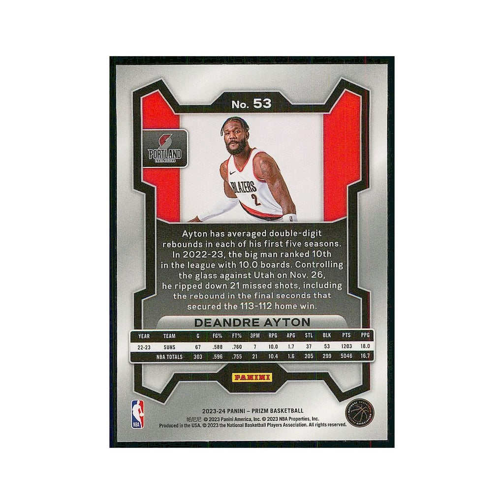 2023 Panini Prizm Deandre Ayton Blazers #53