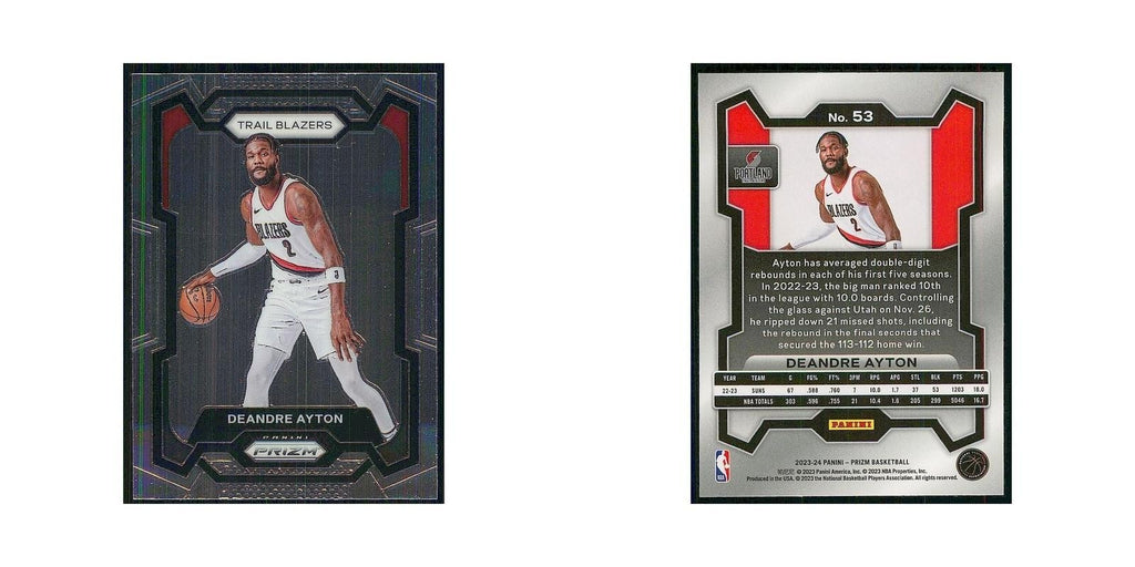 2023 Panini Prizm Deandre Ayton Blazers #53