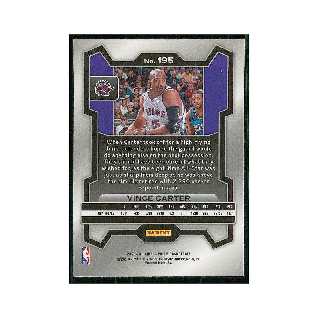 2023 Panini Prizm Vince Carter Raptors #195
