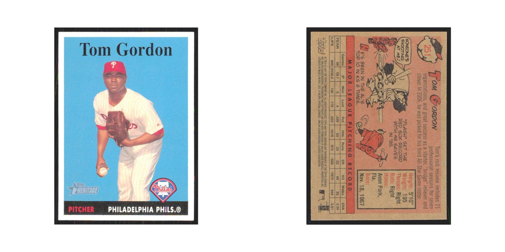 Tom Gordon 2007 Topps Heritage #251 Philadelphia Phillies Baseball Card NM