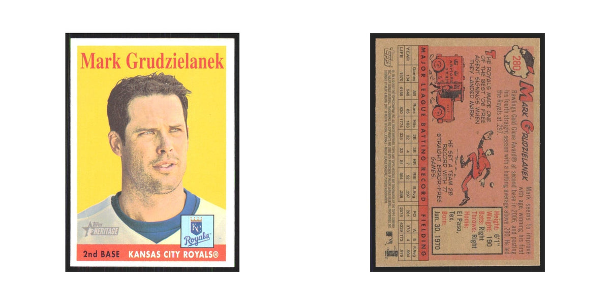 Mark Grudzielanek 2007 Topps Heritage #280 Kansas City Royals Baseball Card NM