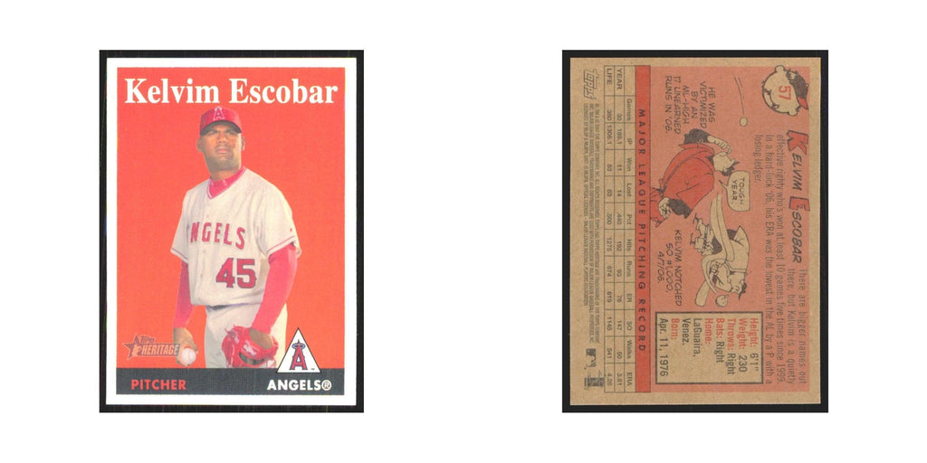 Kelvim Escobar 2007 Topps Heritage #57 Los Angeles Angels Baseball Card NM