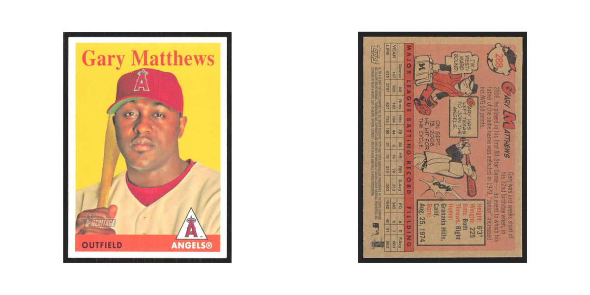 Gary Matthews 2007 Topps Heritage #288 Los Angeles Angels Baseball Card NM