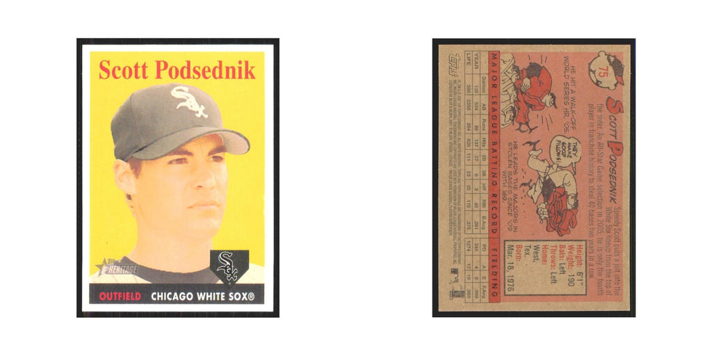 Scott Podsednik 2007 Topps Heritage #75 Chicago White Sox Baseball Card NM