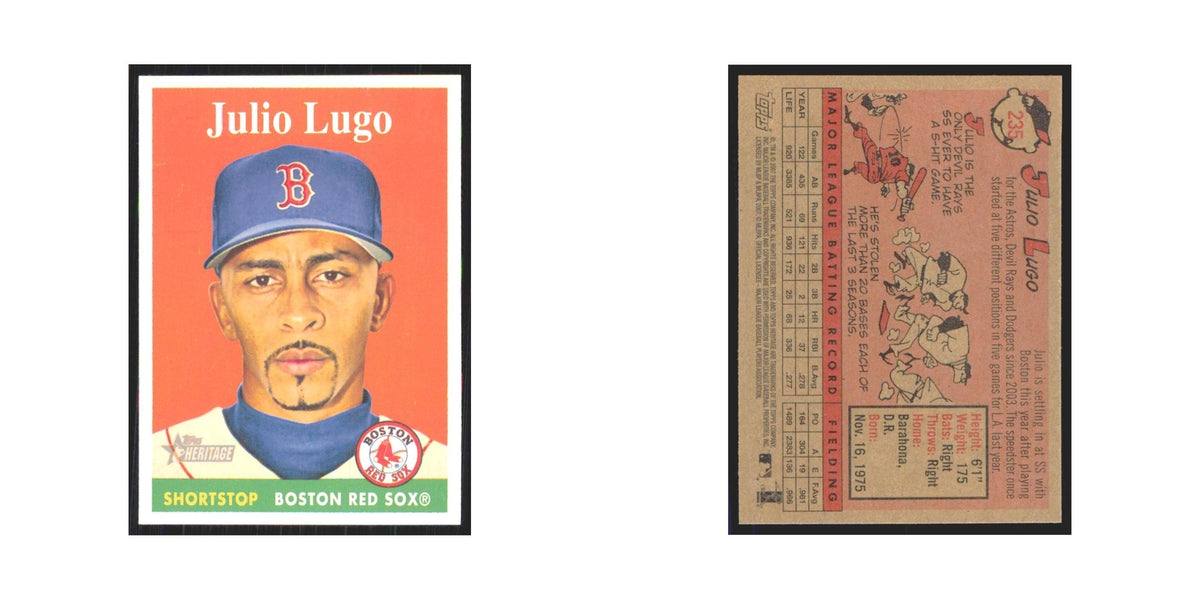 Julio Lugo 2007 Topps Heritage #235 Boston Red Sox Baseball Card NM