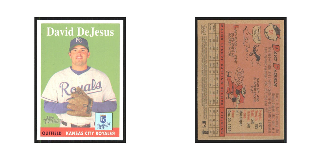 David DeJesus 2007 Topps Heritage #91 Kansas City Royals Baseball Card NM
