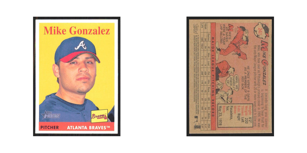 Mike Gonzalez 2007 Topps Heritage #241 Atlanta Braves Baseball Card NM