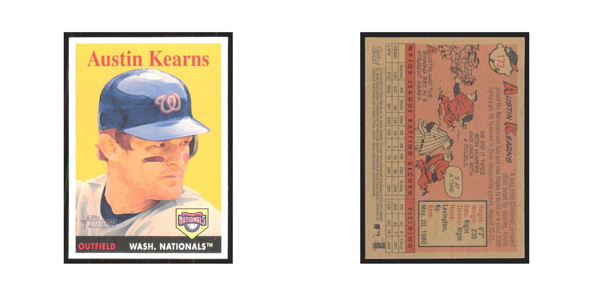 Austin Kearns 2007 Topps Heritage #173 Washington Nationals Baseball Card NM