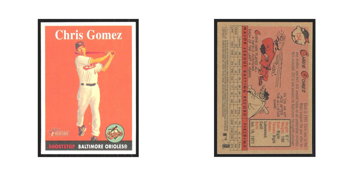 Chris Gomez 2007 Topps Heritage #154 Baltimore Orioles Baseball Card NM